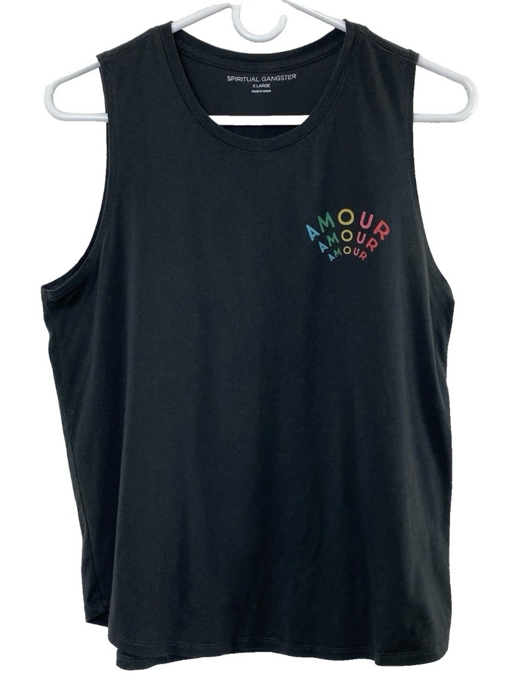 Spiritual Gangster Sleeveless AMOUR Muscle Tee - XL